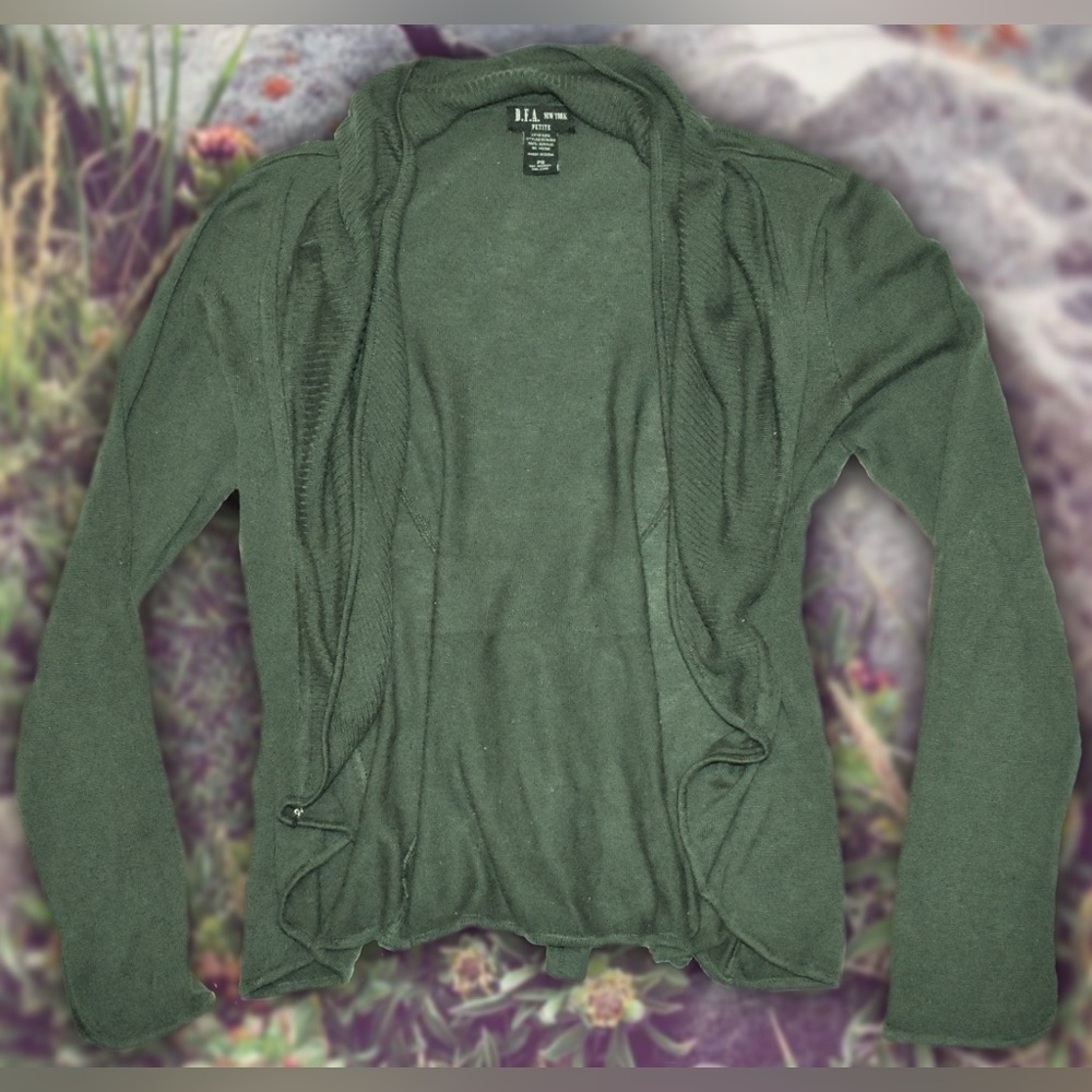 Vintage DFA New York Green Cardigan Sz PS